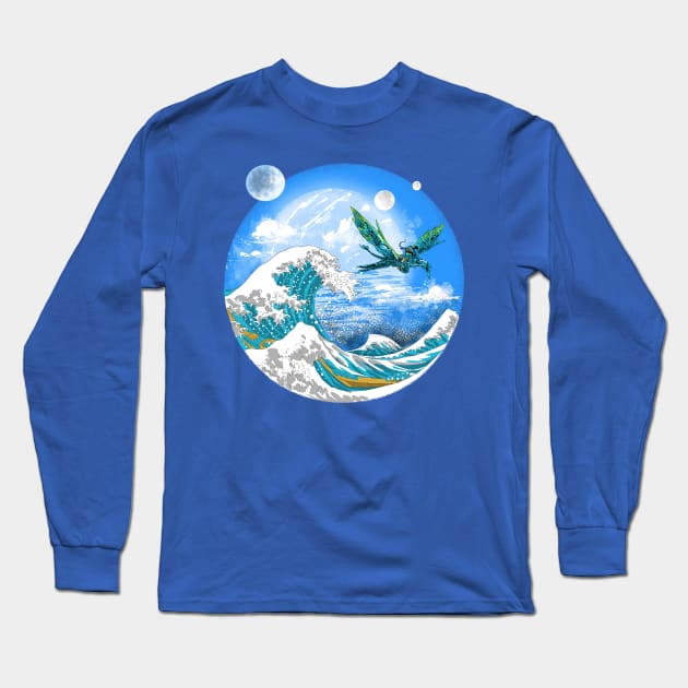 Great Wave off Pandora Long Sleeve T-Shirt by Zascanauta